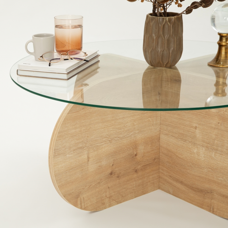 Coffee table BUBBLE 35x75 cm brown/clear