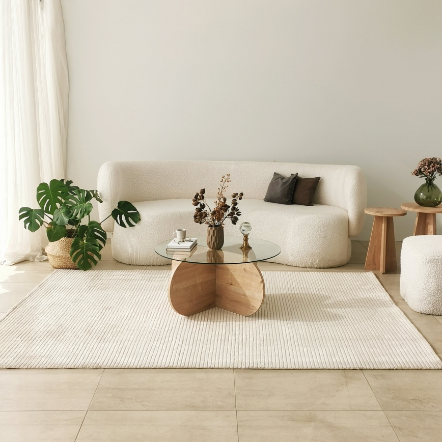 Coffee table BUBBLE 35x75 cm brown/clear