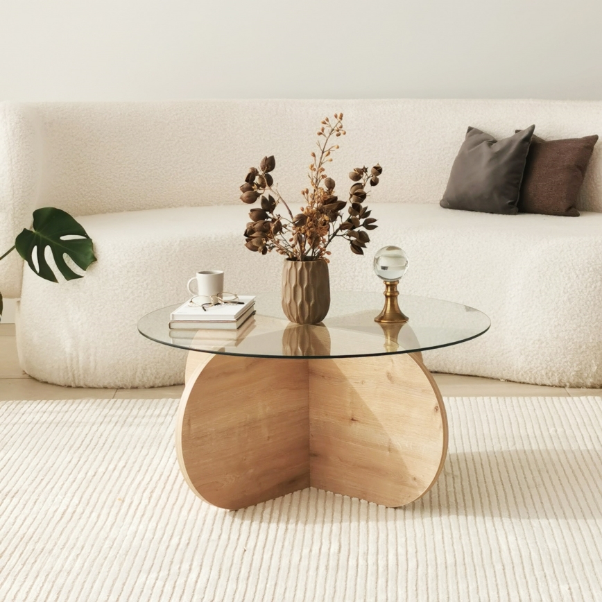 Coffee table BUBBLE 35x75 cm brown/clear