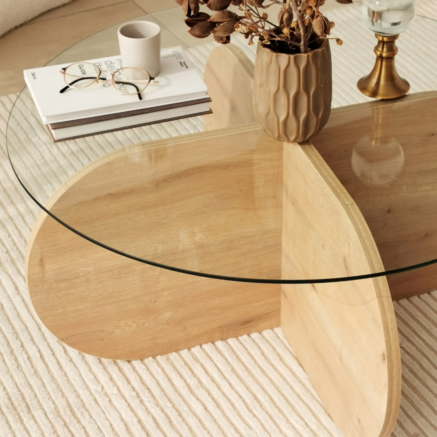 Coffee table BUBBLE 35x75 cm brown/clear