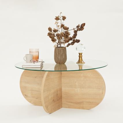 Coffee table BUBBLE 35x75 cm brown/clear