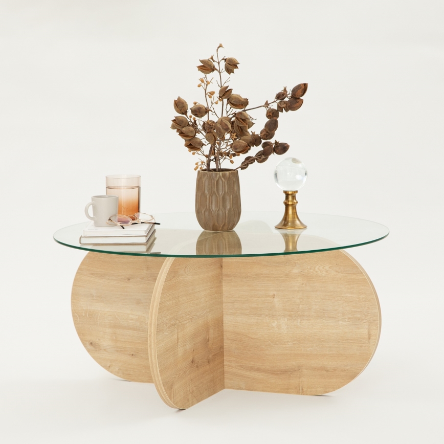 Coffee table BUBBLE 35x75 cm brown/clear