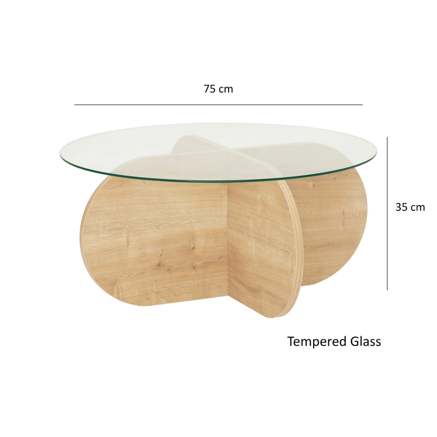 Coffee table BUBBLE 35x75 cm brown/clear