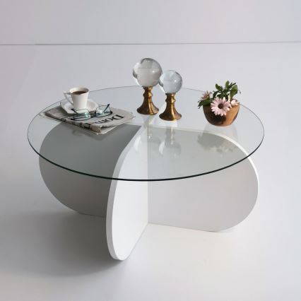 Coffee table BUBBLE 35x75 cm white/clear