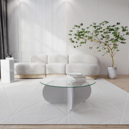 Coffee table BUBBLE 35x75 cm white/clear