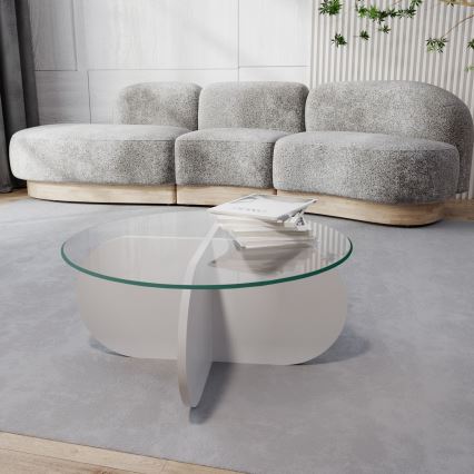 Coffee table BUBBLE 35x75 cm white/clear