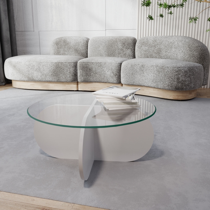 Coffee table BUBBLE 35x75 cm white/clear