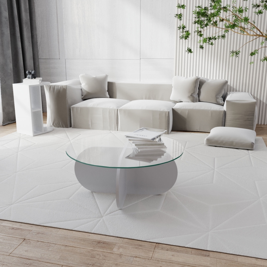 Coffee table BUBBLE 35x75 cm white/clear