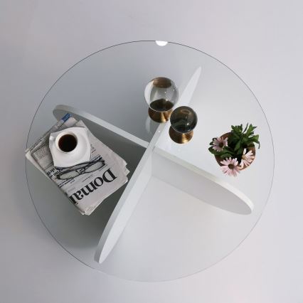 Coffee table BUBBLE 35x75 cm white/clear