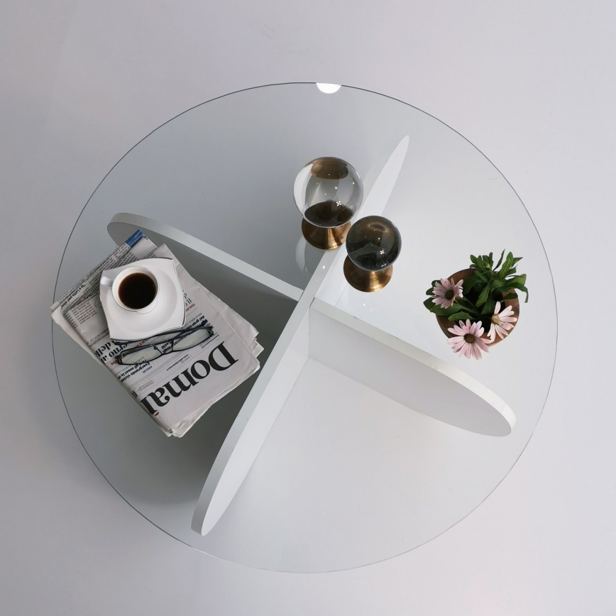 Coffee table BUBBLE 35x75 cm white/clear