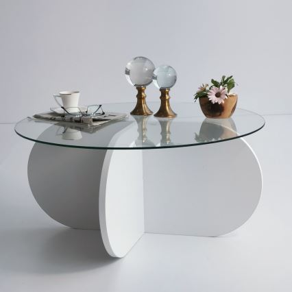 Coffee table BUBBLE 35x75 cm white/clear