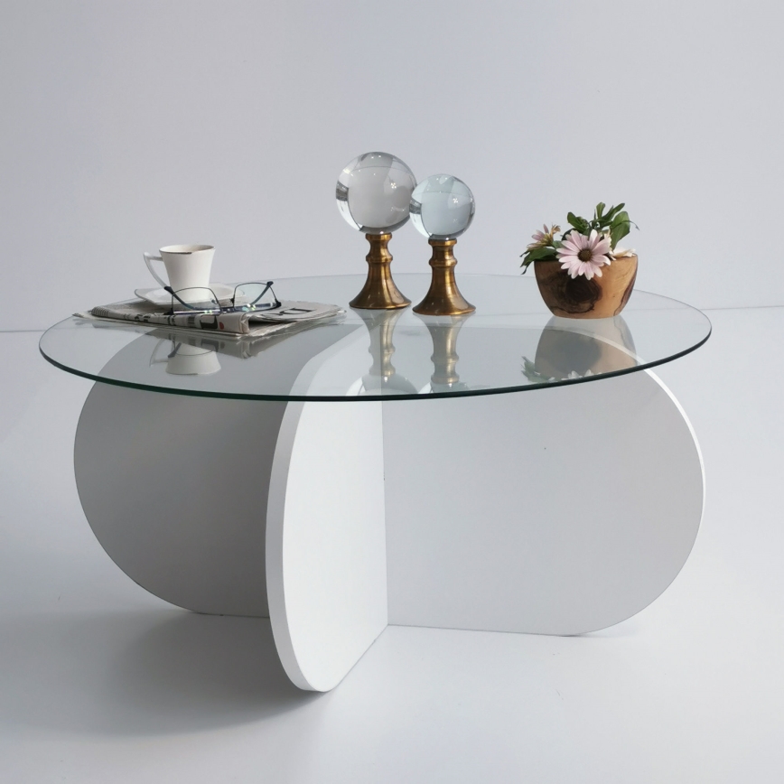 Coffee table BUBBLE 35x75 cm white/clear