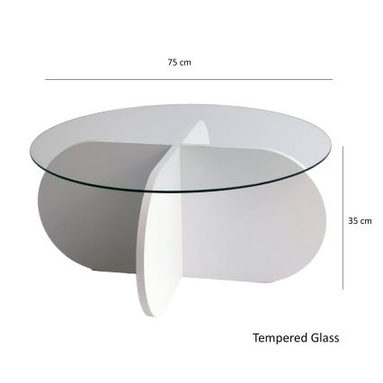 Coffee table BUBBLE 35x75 cm white/clear