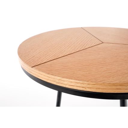 Coffee table CARIDA 49x45 cm black/oak