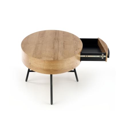 Coffee table with a drawer CAROLINA 41x120 cm golden oak/black