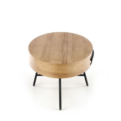 Coffee table with a drawer CAROLINA 41x120 cm golden oak/black