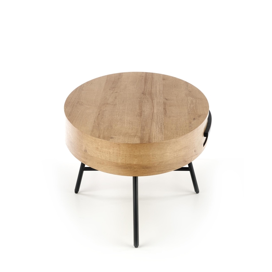 Coffee table with a drawer CAROLINA 41x120 cm golden oak/black