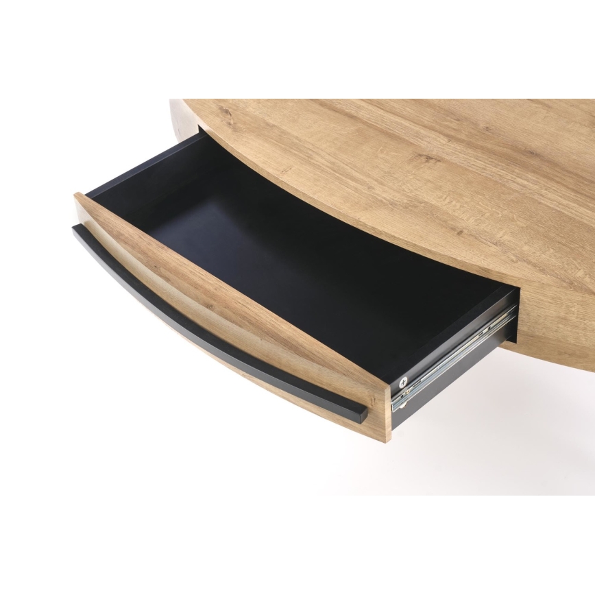 Coffee table with a drawer CAROLINA 41x120 cm golden oak/black