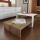 Coffee table CHAIN 90x43,6 cm brown/white
