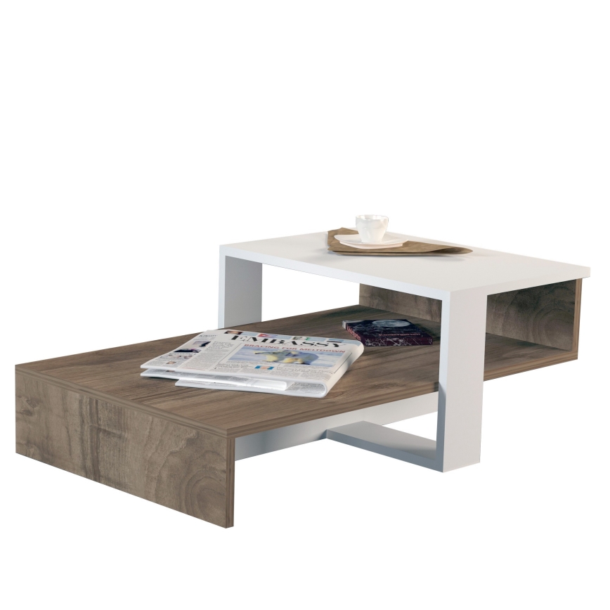 Coffee table CHAIN 90x43,6 cm brown/white
