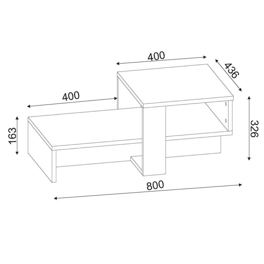 Coffee table CHAIN 90x43,6 cm brown/white