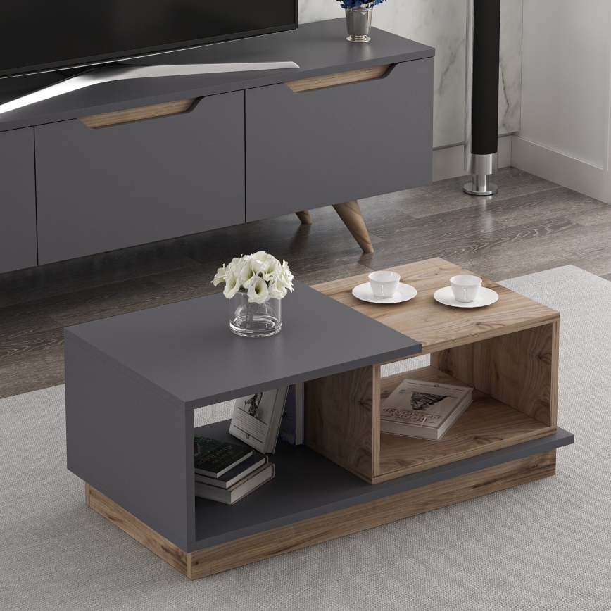 Coffee table CONSEPT 36x90 cm brown/grey