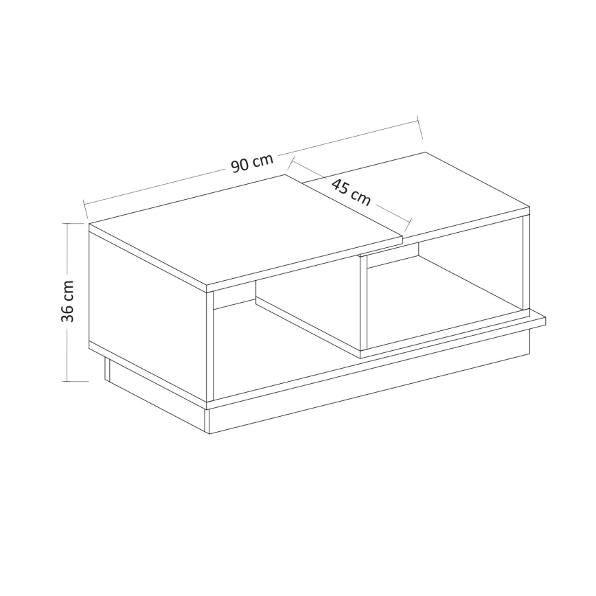 Coffee table CONSEPT 36x90 cm brown/grey