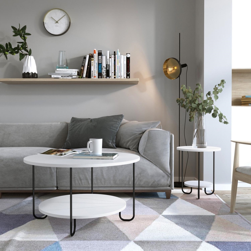 Coffee table CORRO 45x80 cm white/black