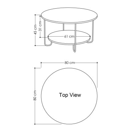 Coffee table CORRO 45x80 cm white/black