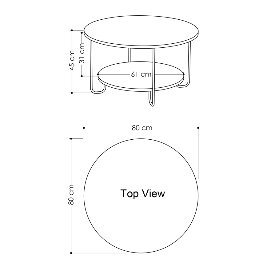 Coffee table CORRO 45x80 cm white/black