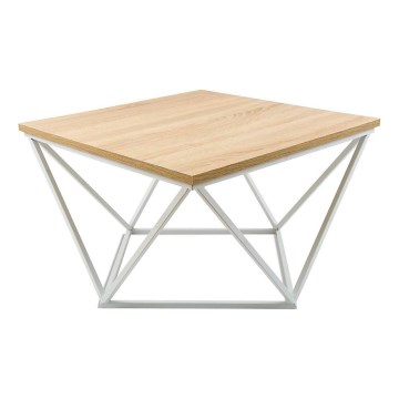 Coffee table CURVED 60x60 cm white/beige
