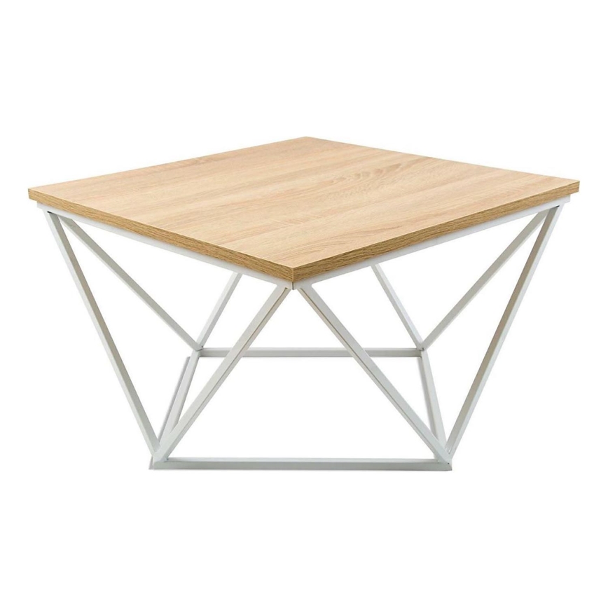 Coffee table CURVED 60x60 cm white/beige
