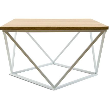 Coffee table CURVED 60x60 cm white/beige