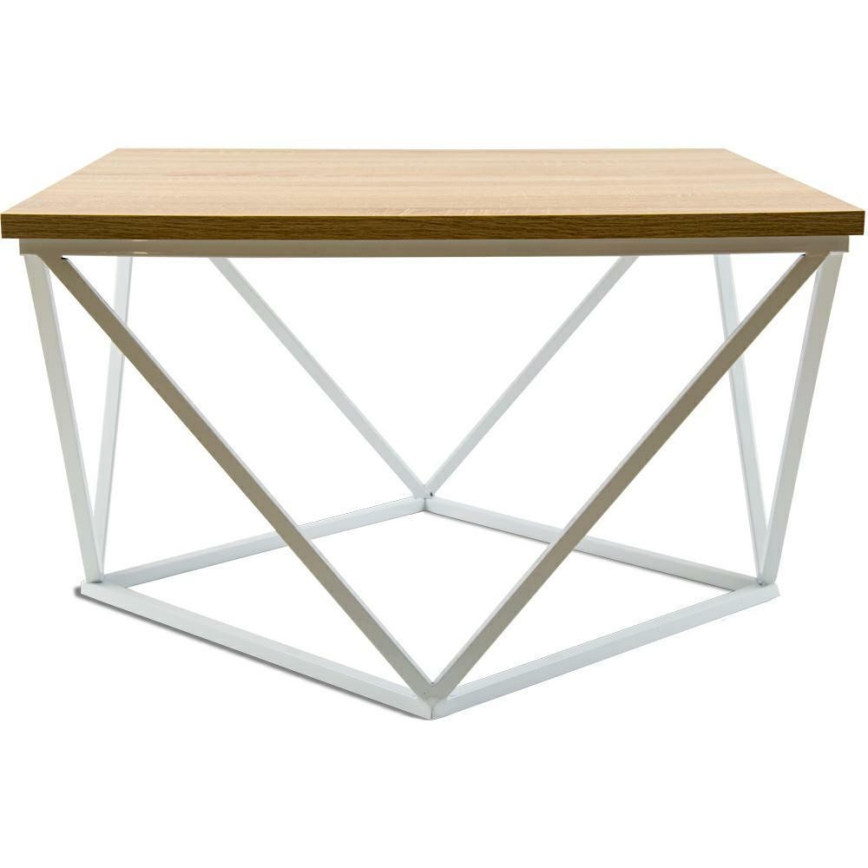 Coffee table CURVED 60x60 cm white/beige