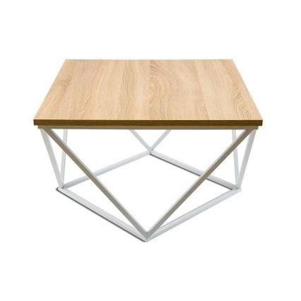 Coffee table CURVED 60x60 cm white/beige