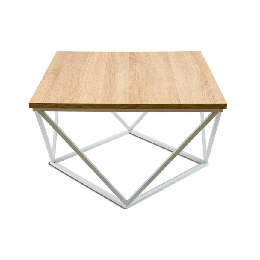 Coffee table CURVED 60x60 cm white/beige