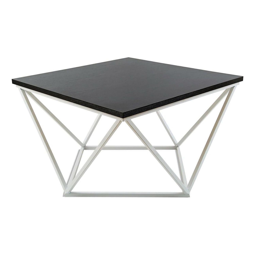 Coffee table CURVED 60x60 cm white/black