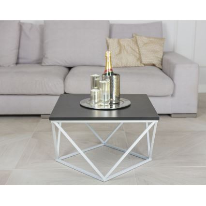 Coffee table CURVED 60x60 cm white/black