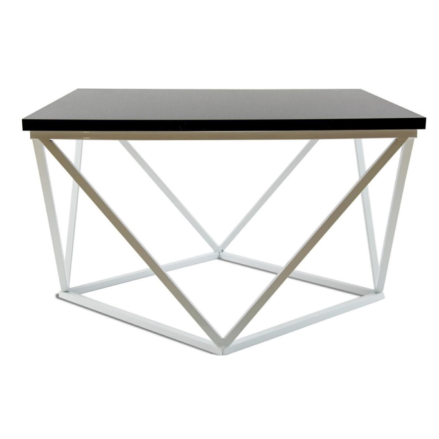 Coffee table CURVED 60x60 cm white/black