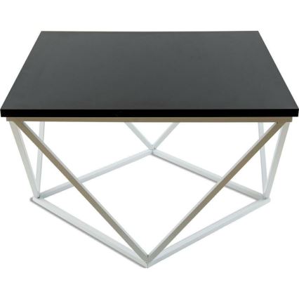 Coffee table CURVED 60x60 cm white/black