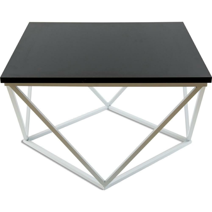 Coffee table CURVED 60x60 cm white/black