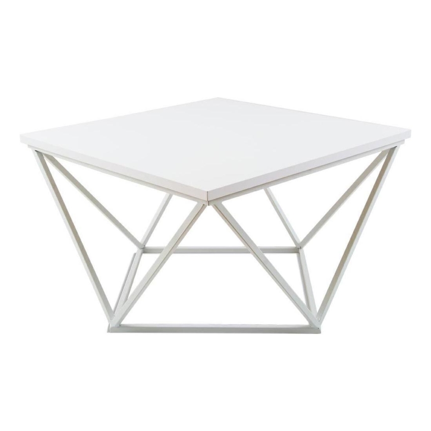 Coffee table CURVED 60x60 cm white