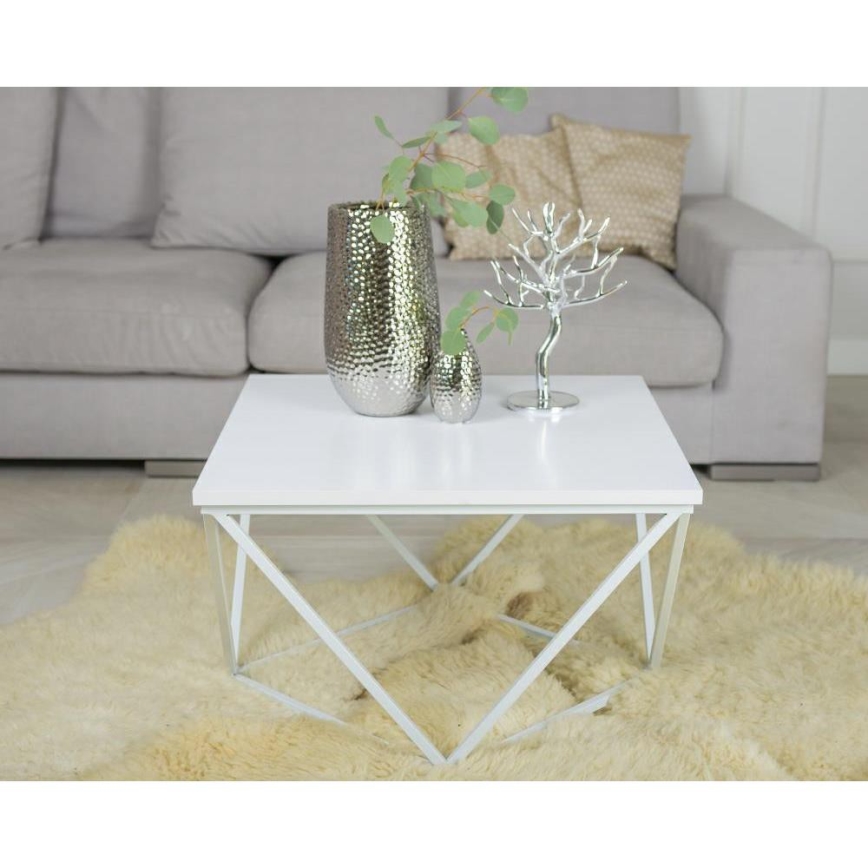 Coffee table CURVED 60x60 cm white