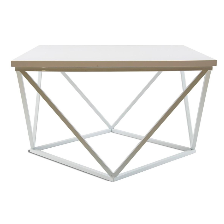 Coffee table CURVED 60x60 cm white