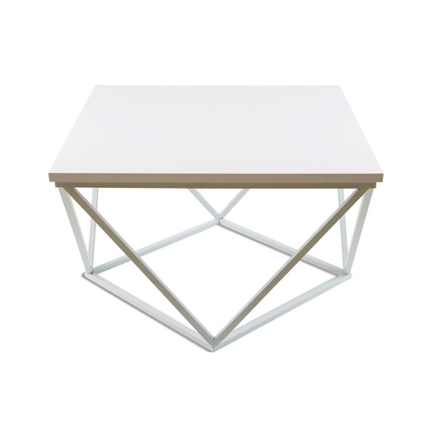 Coffee table CURVED 60x60 cm white