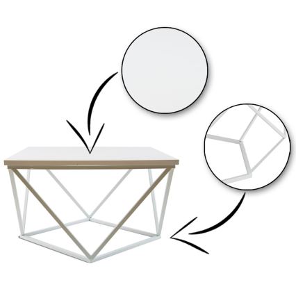 Coffee table CURVED 60x60 cm white