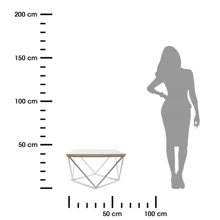 Coffee table CURVED 60x60 cm white