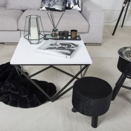 Coffee table CURVED 62x62 cm black/white