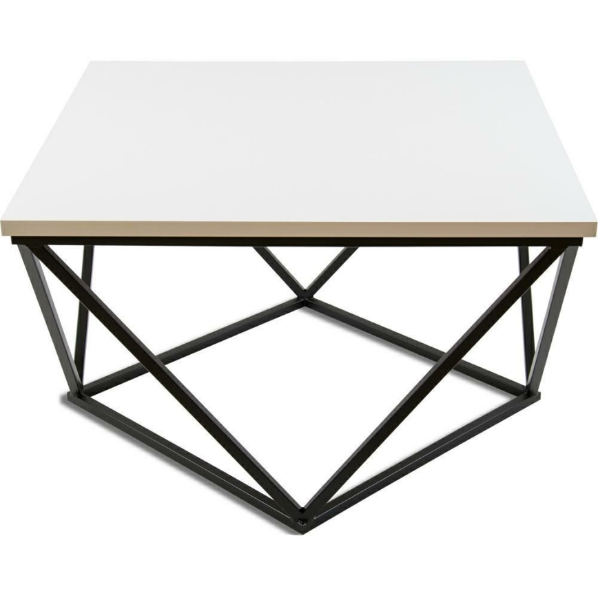 Coffee table CURVED 62x62 cm black/white