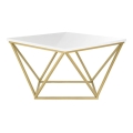 Coffee table CURVED 62x62 cm brass/white